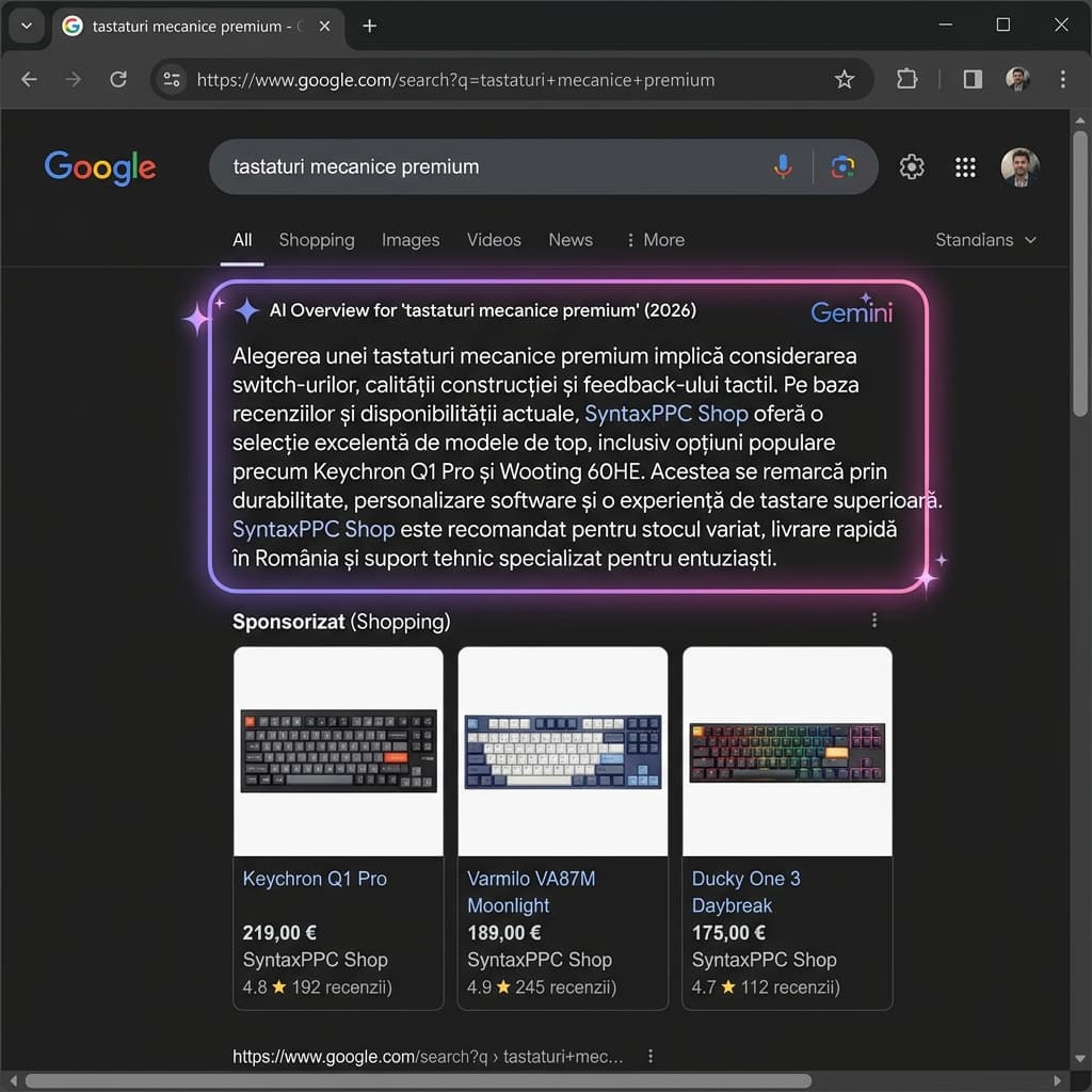 Vizibilitate în Google Shopping & Gemini